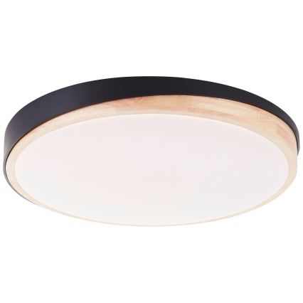 Brilliant - Dimbare LED Plafondlamp BAARLO LED/36W/230V 3000-6500K diameter 50 cm zwart/rubber vijg + afstandsbediening - FSC gecertificeerd