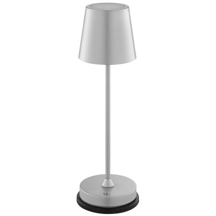 Brilliant - LED dimbare oplaadbare tafellamp met aanraakbediening voor buiten ELORA LED/2,5W/5V 2700K 2600 mAh IP44 zilver