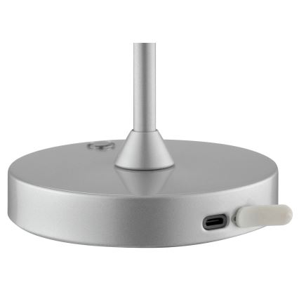 Brilliant - LED dimbare oplaadbare tafellamp met aanraakbediening voor buiten ELORA LED/2,5W/5V 2700K 2600 mAh IP44 zilver