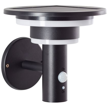 Brilliant - LED Solarlamp voor aan de muur met sensor GARVINA LED/3W/3,7V 2000 mAh IP44 zwart
