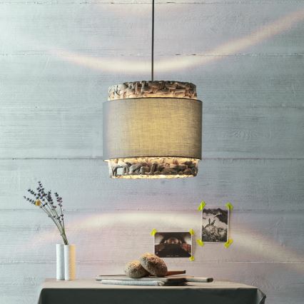 Brilliant - Hanglamp aan een koord WATERLILLY 1xE27/60W/230V diameter 35 cm grijs