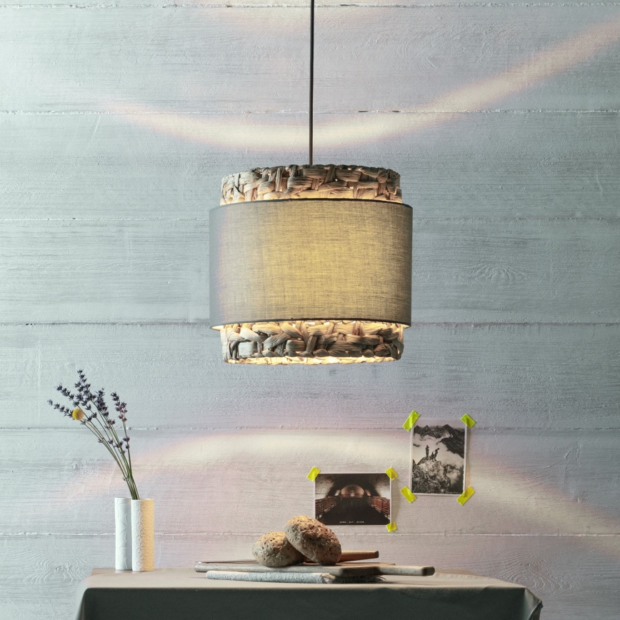 Brilliant - Hanglamp aan een koord WATERLILLY 1xE27/60W/230V diameter 35 cm grijs