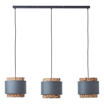 Brilliant - Hanglamp aan een koord WATERLILLY 3xE27/60W/230V grijs