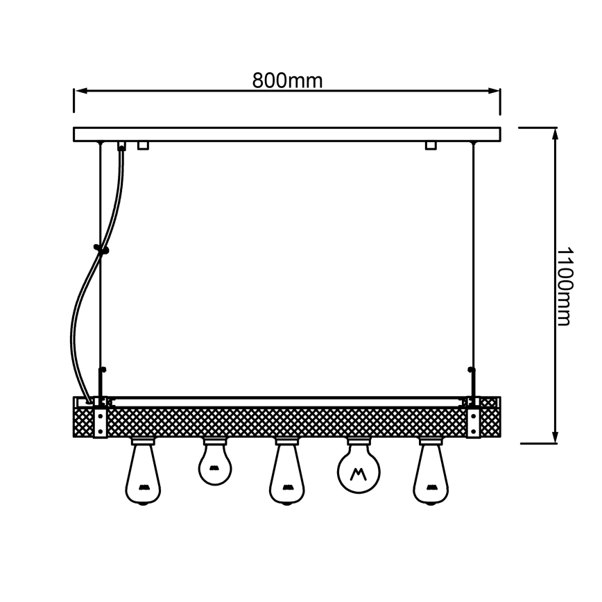 Brilliant - Hanglamp aan een koord WOODHILL 5xE27/30W/230V - FSC gecertificeerd