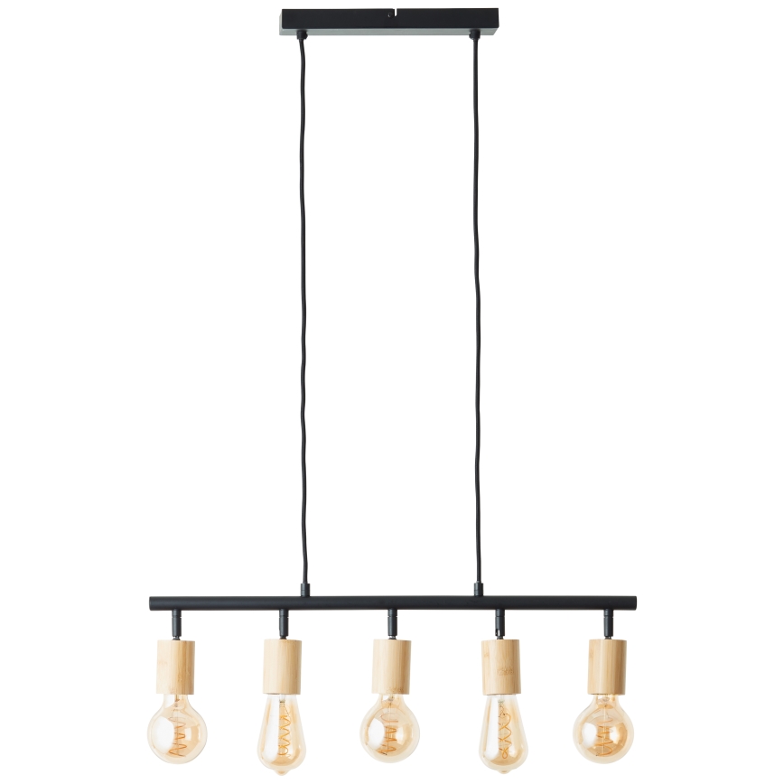 Brilliant - Hanglamp aan kabel 5xE27/28W/230V zwart/bamboe
