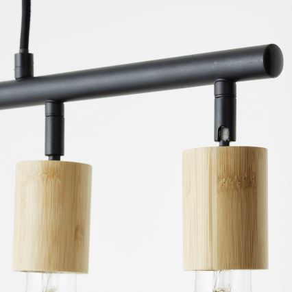 Brilliant - Hanglamp aan kabel 5xE27/28W/230V zwart/bamboe