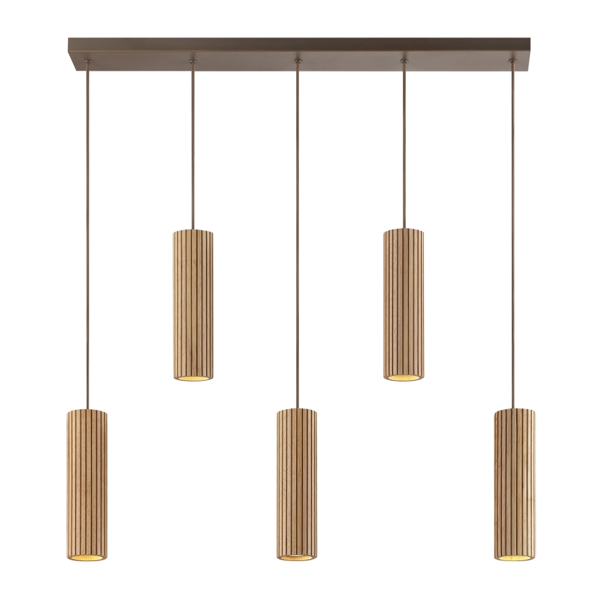 Brilliant - Hanglamp aan kabel LAKEWOOD 5xGU10/10W/230V bruin