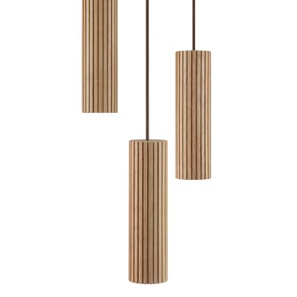 Brilliant - Hanglamp LAKEWOOD aan kabel 3xGU10/10W/230V Ø28 cm bruin