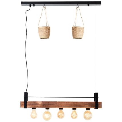 Brilliant - Kroonluchter aan kabel BANKWOOD 5xE27/28W/230V