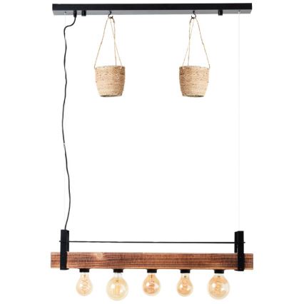 Brilliant - Kroonluchter aan kabel BANKWOOD 5xE27/28W/230V