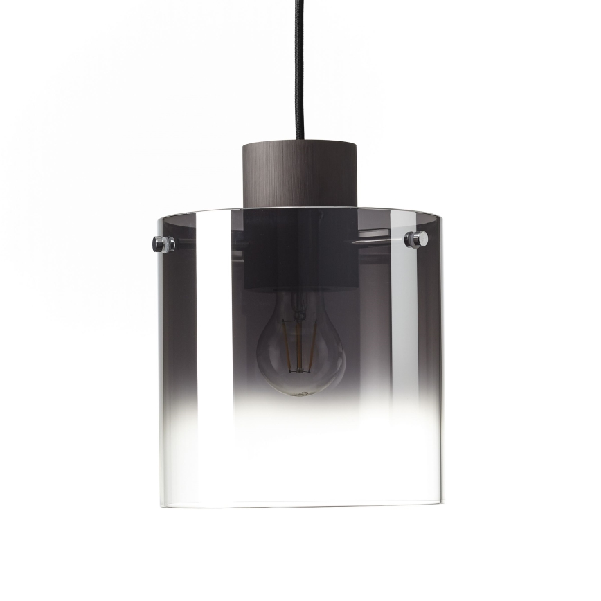 Brilliant - Kroonluchter aan kabel BETH 3xE27/60W/230V zwart/gerookt glas