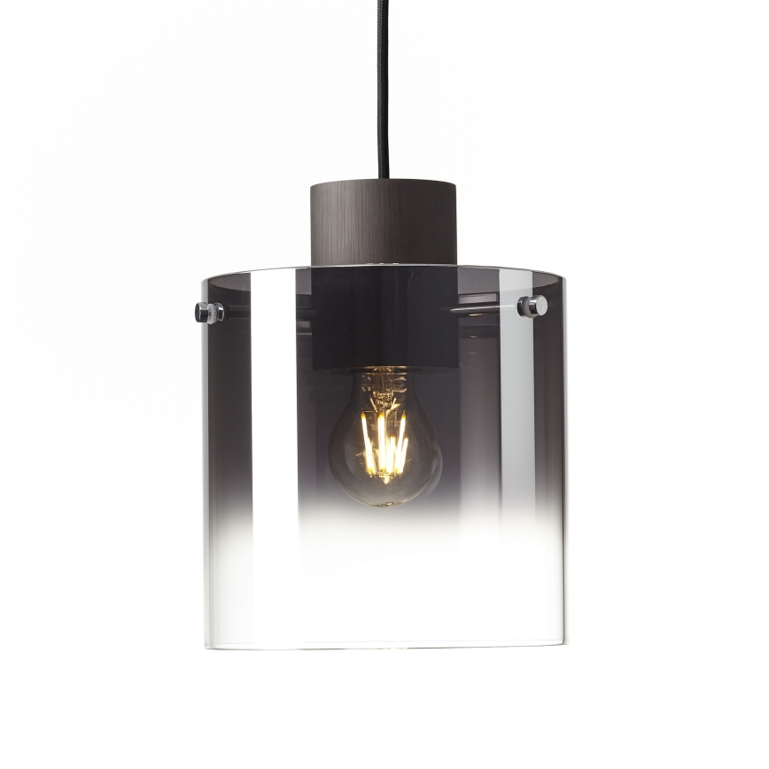 Brilliant - Kroonluchter aan kabel BETH 3xE27/60W/230V zwart/gerookt glas