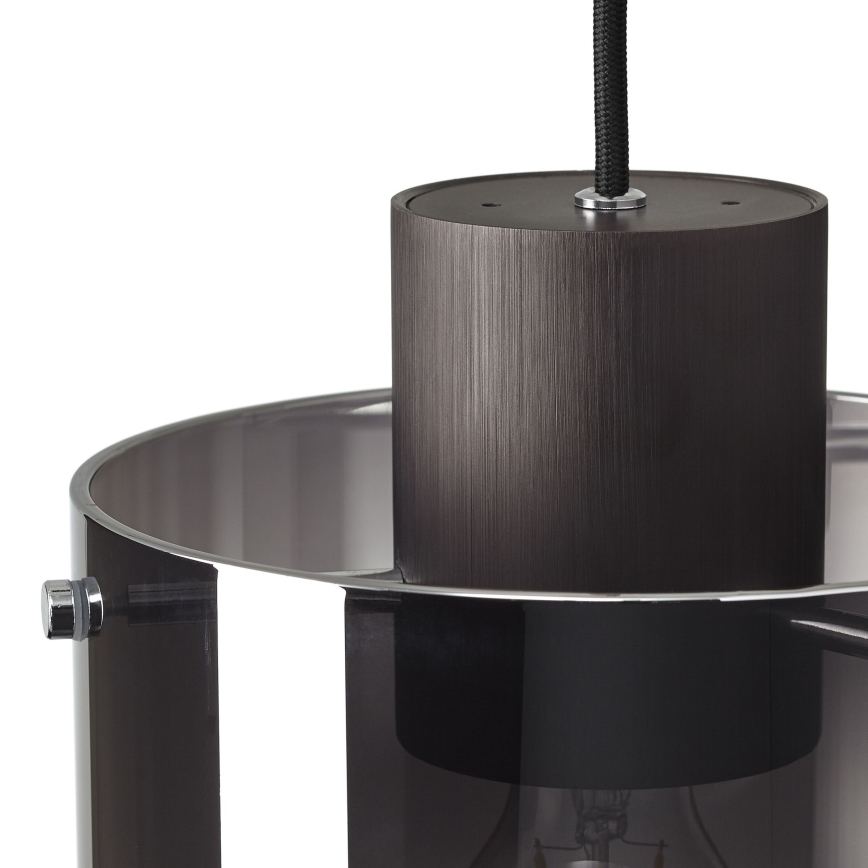 Brilliant - Kroonluchter aan kabel BETH 3xE27/60W/230V zwart/gerookt glas