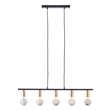 Brilliant - Kroonluchter aan kabel KERRY 5xE27/40W/230V zwart/messing