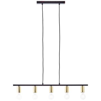 Brilliant - Kroonluchter aan kabel KERRY 5xE27/40W/230V zwart/messing