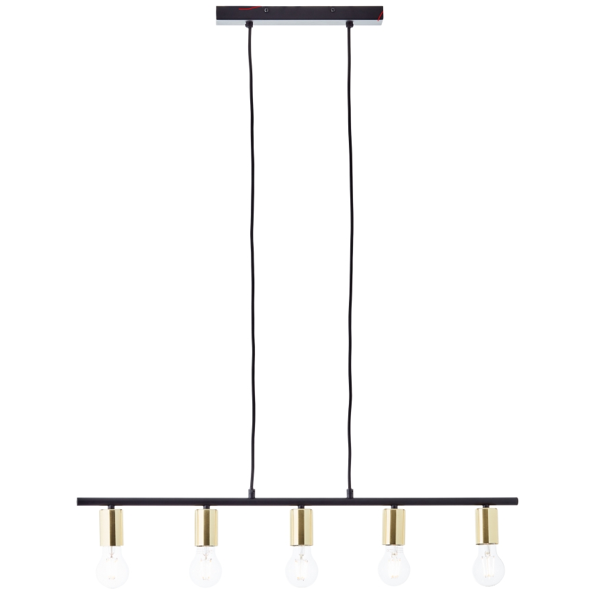 Brilliant - Kroonluchter aan kabel KERRY 5xE27/40W/230V zwart/messing