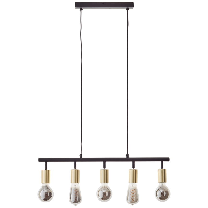 Brilliant - Kroonluchter met kabel 5xE27/28W/230V zwart/messing