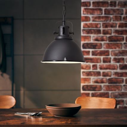 Brilliant - Kroonluchter met ketting JESPER GLAS 1xE27/60W/230V zwart