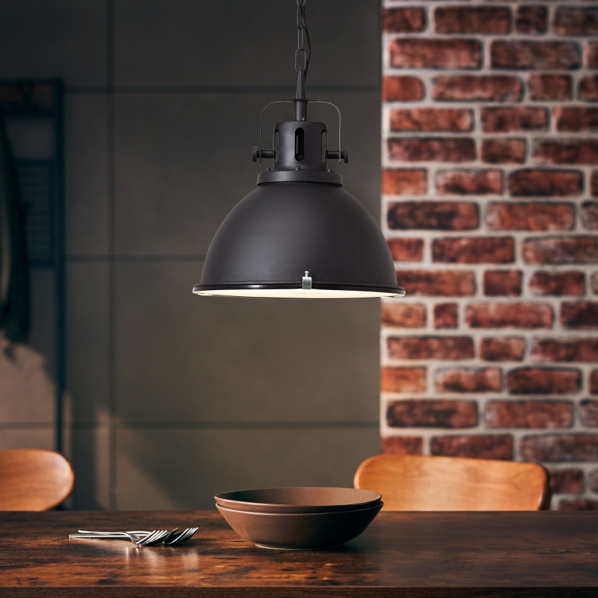 Brilliant - Kroonluchter met ketting JESPER GLAS 1xE27/60W/230V zwart
