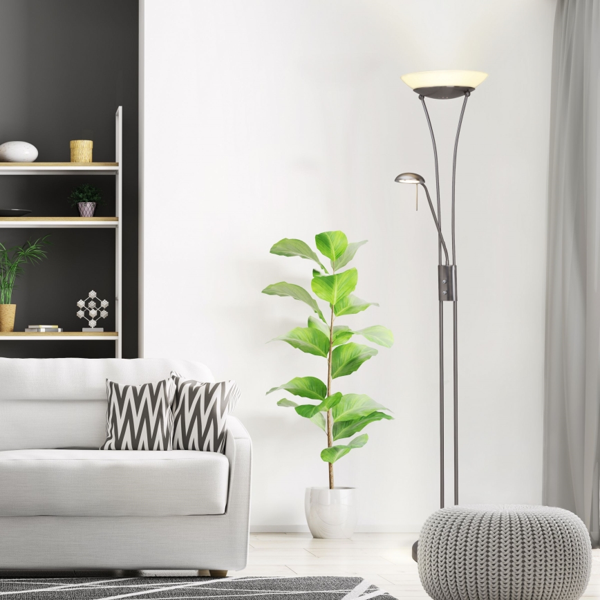 Brilliant - Lampadaire LED dimmable FINN 2xLED/13W/230V chrome mat