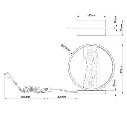 Brilliant - Lampe de table CHAUMONT LED/7,5W/230V pin