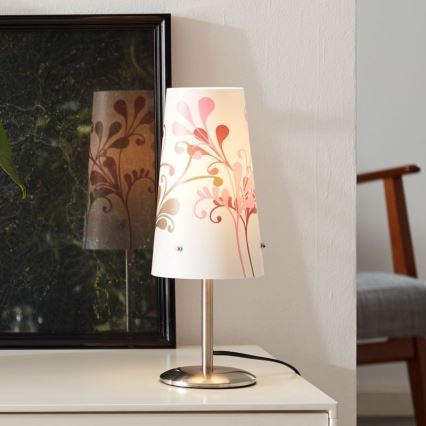 Brilliant - Lampe de table ISI 1xE14/40W/230V blanc/rose/chrome brillant