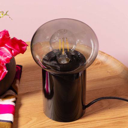 Brilliant - Lampe de table KNUT 1xE27/25W/230V noir/transparent