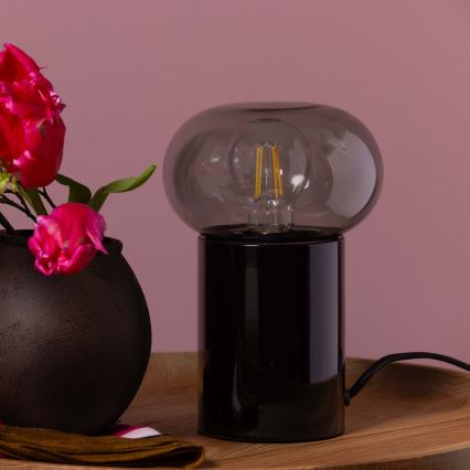 Brilliant - Lampe de table KNUT 1xE27/25W/230V noir/transparent