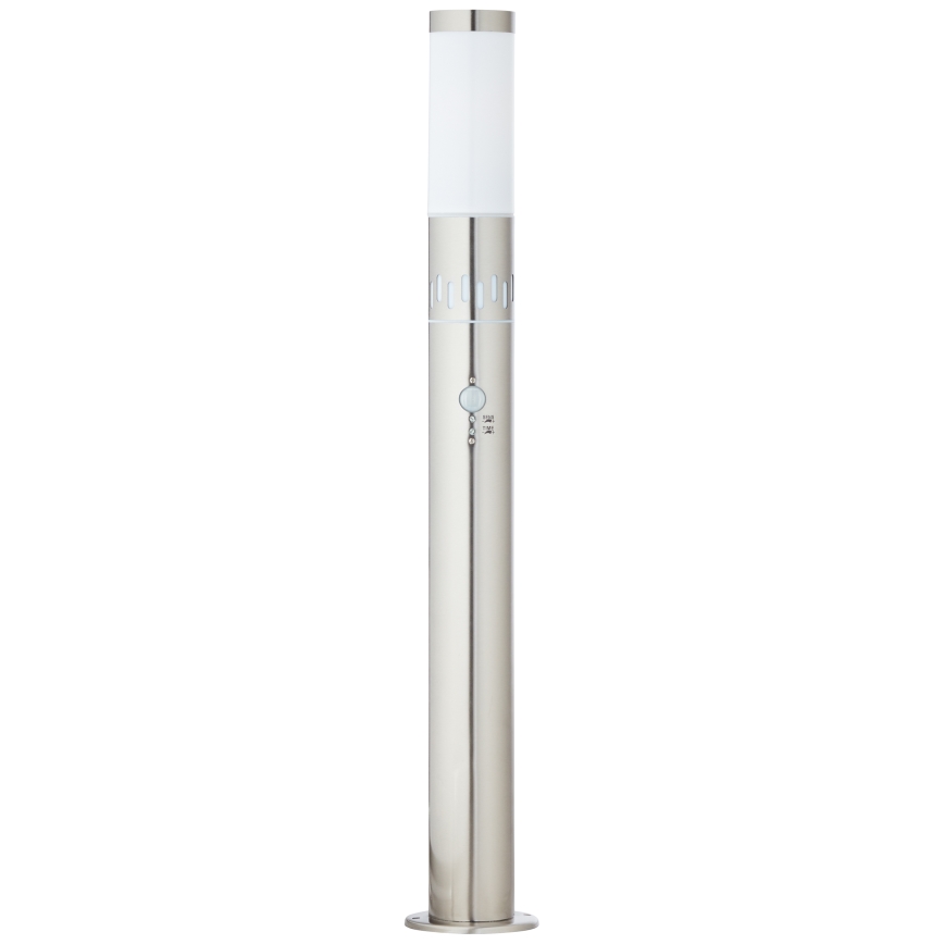 Brilliant - LED Buitenlamp met een sensor LEIGH LED/0,9W/230V + 1xE27/11W 80 cm IP44 glanzend chroom