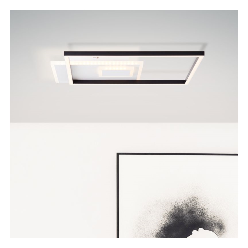 Brilliant - Dimbare LED Plafondlamp IORGO LED/40W/230V 3000K 43,5x43,5 cm wit/zwart