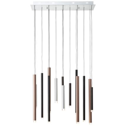 Brilliant - LED-dimbare hanglamp CEMBALO LED/60W/230V mat chroom/zwart/bruin