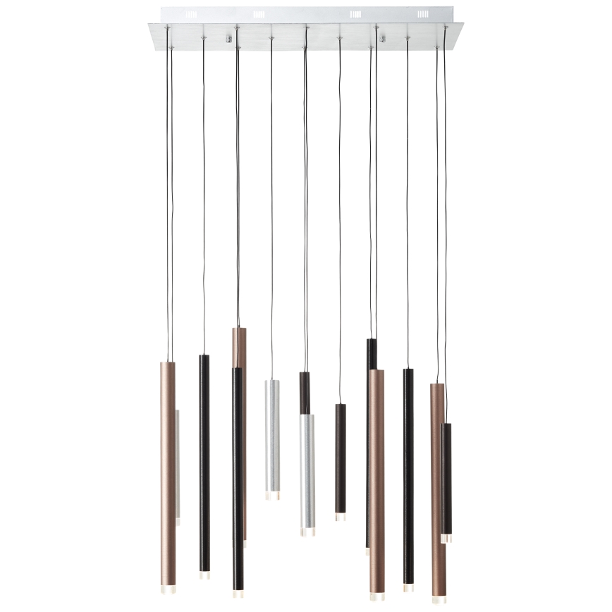 Brilliant - LED-dimbare hanglamp CEMBALO LED/60W/230V mat chroom/zwart/bruin