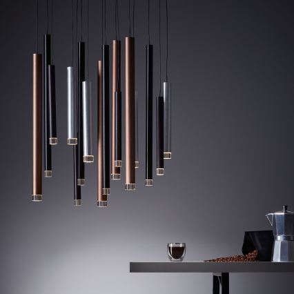 Brilliant - dimbare LED-hanglamp aan kabel CEMBALO LED/70W/230V mat chroom/zwart/bruin