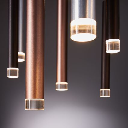 Brilliant - dimbare LED-hanglamp aan kabel CEMBALO LED/70W/230V mat chroom/zwart/bruin