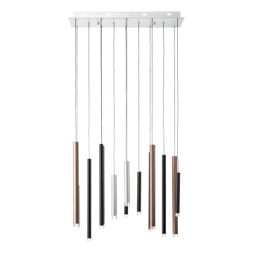 Brilliant - LED-dimbare hanglamp CEMBALO LED/60W/230V mat chroom/zwart/bruin