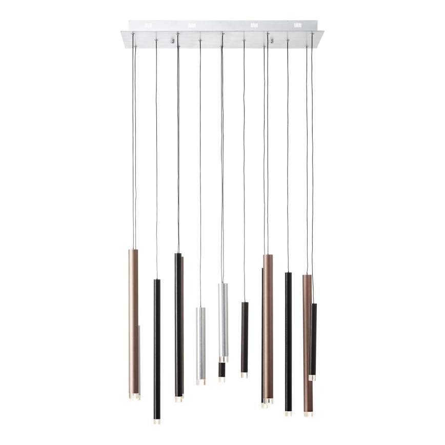 Brilliant - LED-dimbare hanglamp CEMBALO LED/60W/230V mat chroom/zwart/bruin