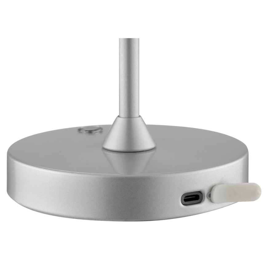 Brilliant - LED dimbare oplaadbare tafellamp voor buiten met aanraakbediening ELORA LED/2,5W/5V 2700K 2600 mAh IP44 zilver