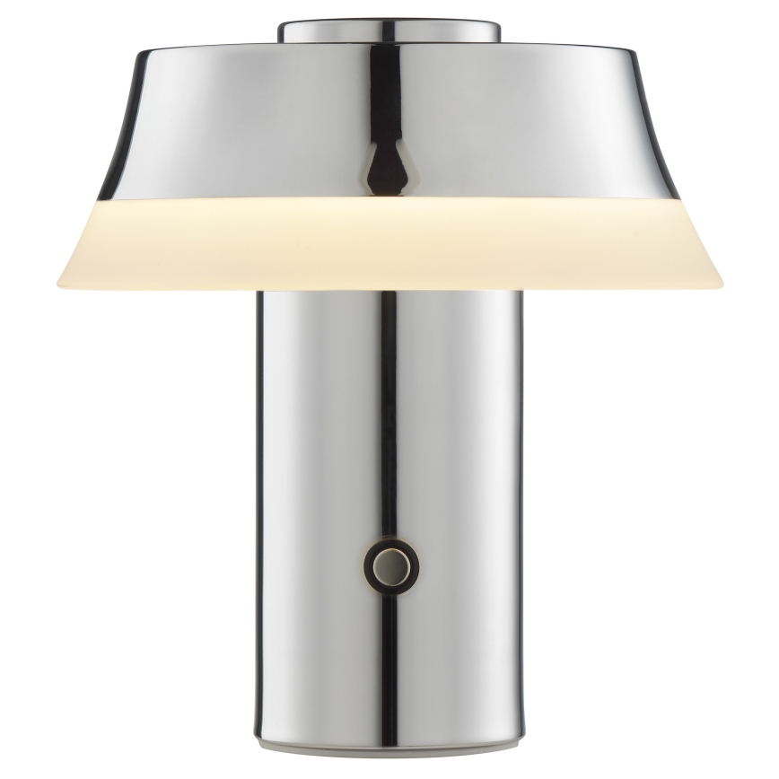 Brilliant - LED-dimbare oplaadbare tafellamp KINICH met aanraakbediening LED/2,5W/5V 2700K 2600 mAh glanzend chroom