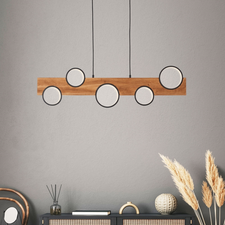 Brilliant - LED Hanglamp aan een koord CHEESY LED/34W/230V grenen - FSC gecertificeerd