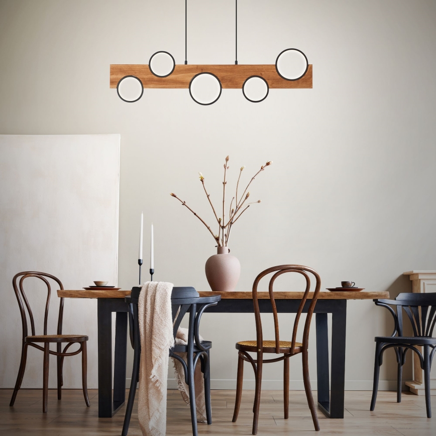 Brilliant - LED Hanglamp aan een koord CHEESY LED/34W/230V grenen - FSC gecertificeerd