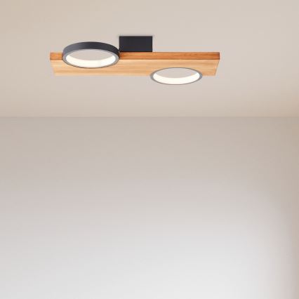 Brilliant - LED Plafondlamp CHEESY LED/14W/230V grenen - FSC gecertificeerd