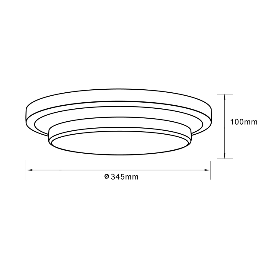 Brilliant - LED Plafondlamp MALMÖ LED/12W/230V 3000K diameter 34,5 cm zwart