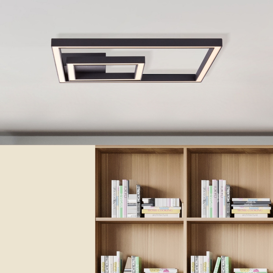 Brilliant - LED Plafondlamp QUON LED/24W/230V 3000K 40x40 cm zwart