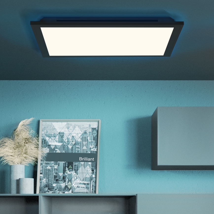 Brilliant - LED RGBW Dimbare plafondlamp ALLIE LED/24W/230V 2700-6500K zwart + afstandsbediening