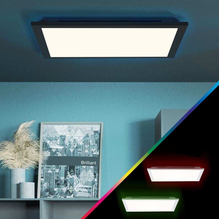 Brilliant - LED RGBW Dimbare plafondlamp ALLIE LED/24W/230V 2700-6500K zwart + afstandsbediening
