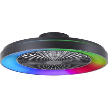 Brilliant - LED RGBW Dimbare plafondventilator MAZZARO LED/24W/230V 3000-6500K diameter 58 cm zwart + afstandsbediening
