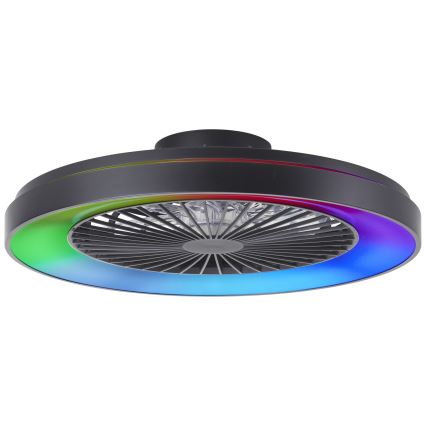 Brilliant - LED RGBW Dimbare plafondventilator MAZZARO LED/24W/230V 3000-6500K diameter 58 cm zwart + afstandsbediening