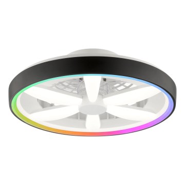 Brilliant - LED RGBW Dimbare plafondventilator met een licht GAIANO LED/48W/230V 2700-6500K zwart + afstandsbediening