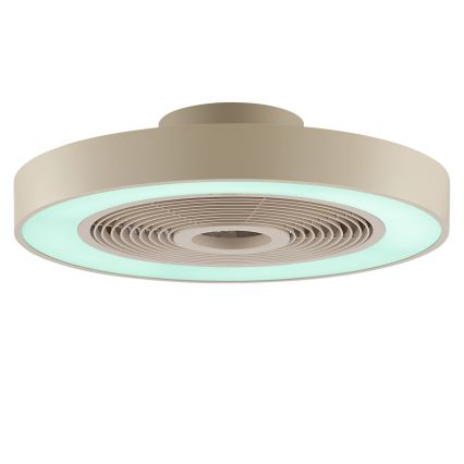Brilliant - LED RGBW dimbare plafondlamp met ventilator CATANIA LED/37W/230V 2700-6500K Ø 48,6 cm beige + afstandsbediening