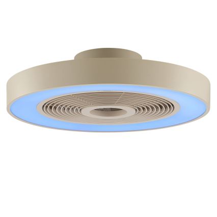 Brilliant - LED RGBW dimbare plafondlamp met ventilator CATANIA LED/37W/230V 2700-6500K Ø 48,6 cm beige + afstandsbediening